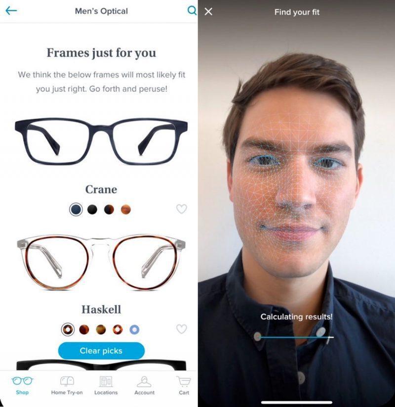 ECommerce app Warby Parker