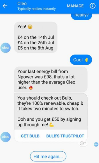 That one next-gen feature of Cleo which helps them to make money.